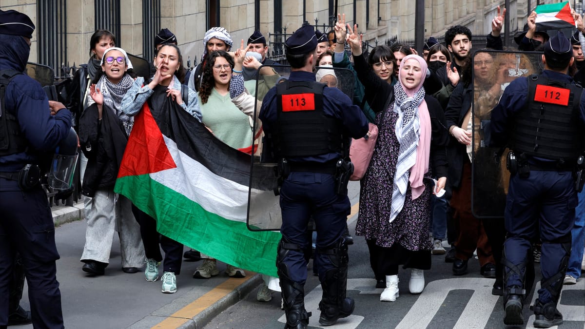 الشرطة الفرنسية تخلي السوربون بعد تظاهرة مؤيدة للفلسطينيين