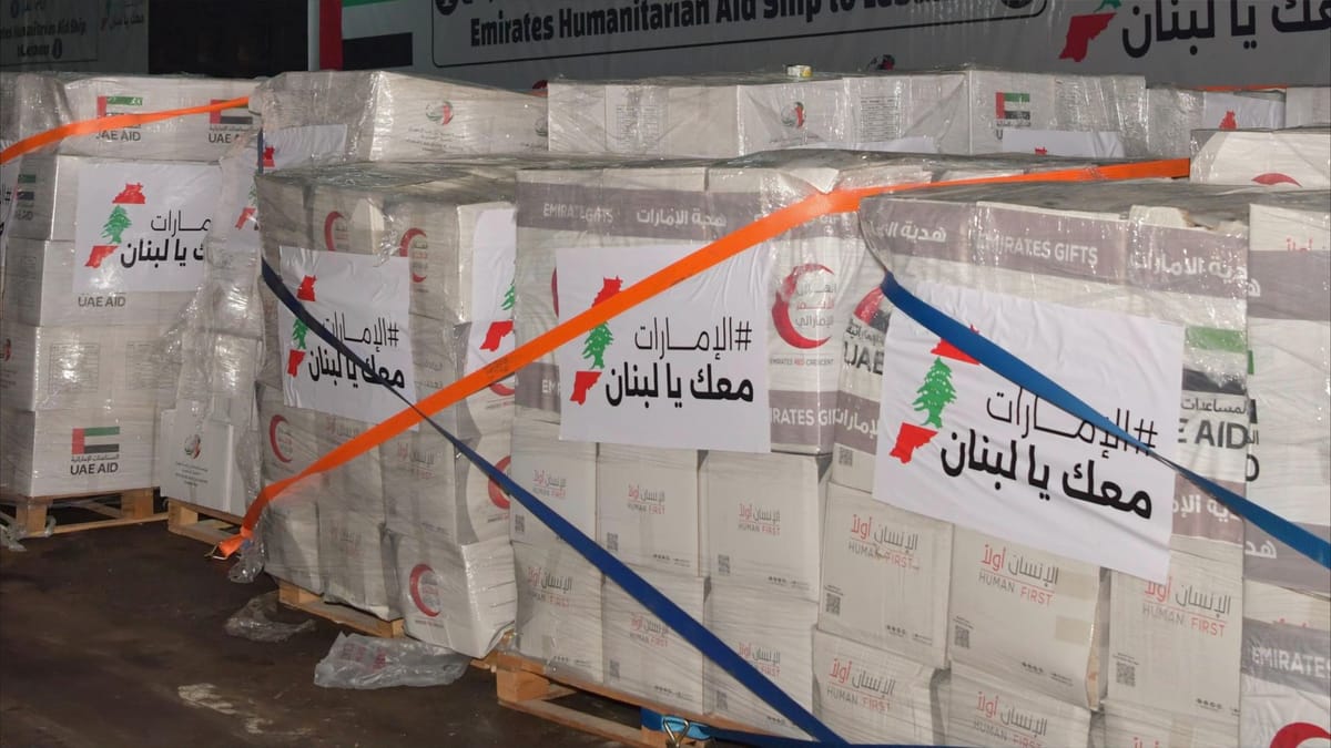 سفينة إماراتية محملة بـ2000 طن من المساعدات الإغاثية تصل مرفأ بيروت