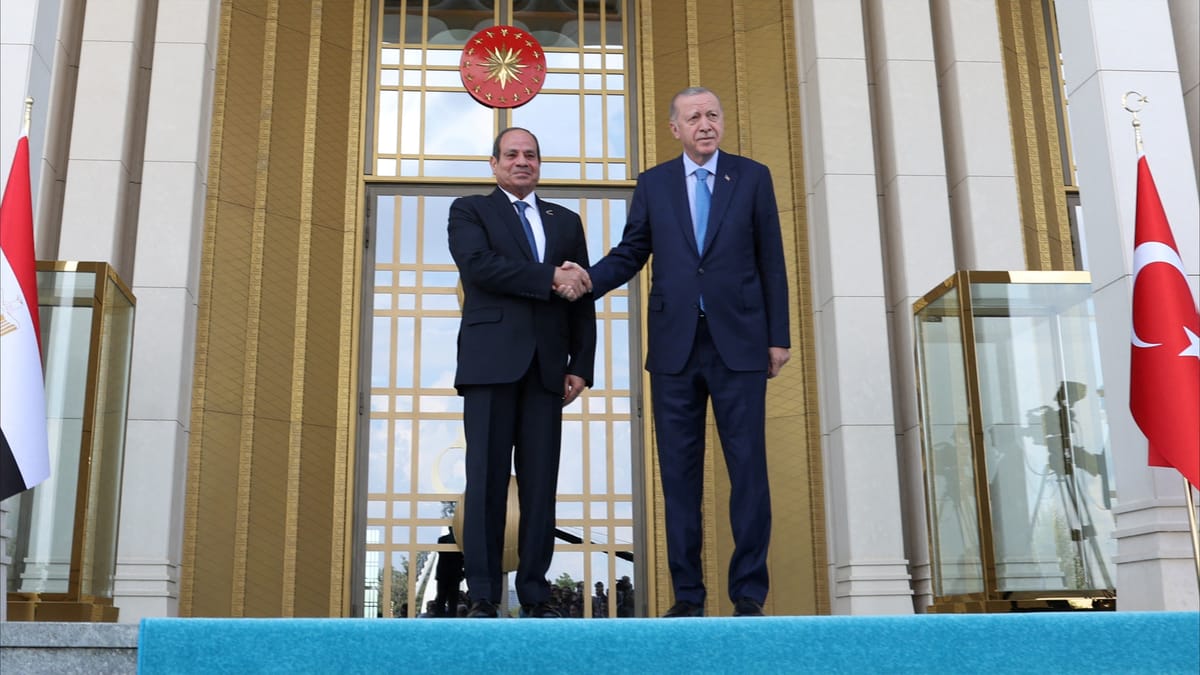 السيسي وأردوغان يتصافحان.. الاقتصاد يداوي جراح السياسة