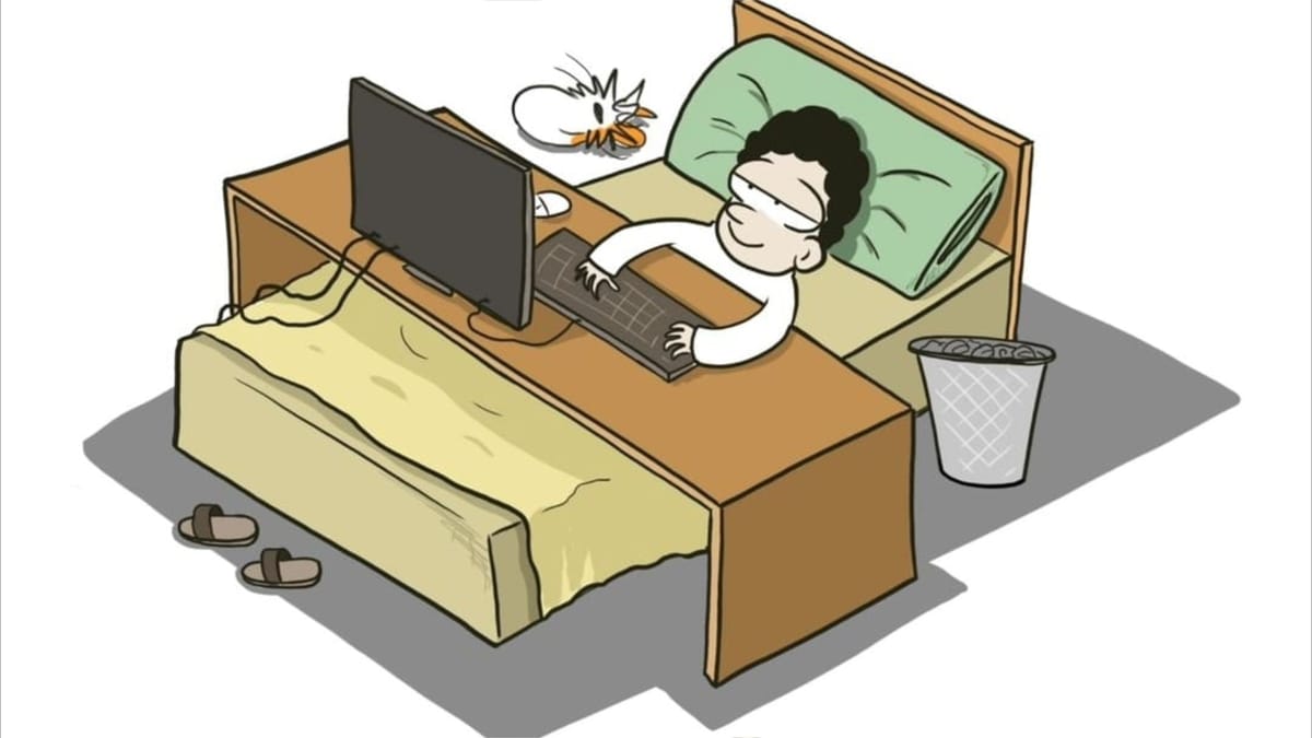 كاريكاتور القلم والورقة يكافح في مواجهة الـDigital
