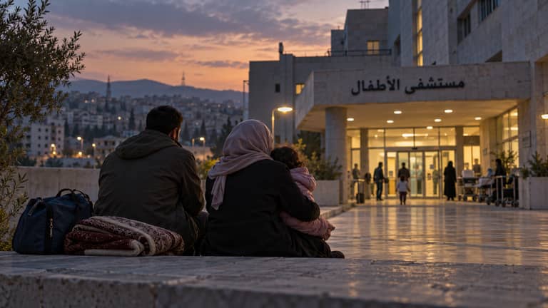 أطفالهم في المستشفى.. أهالٍ ينامون على أرصفة دمشق
