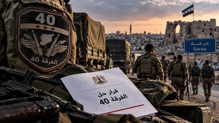 مصدر عسكري لـ"بلينكس": حلّ الفرقة 40 في درعا