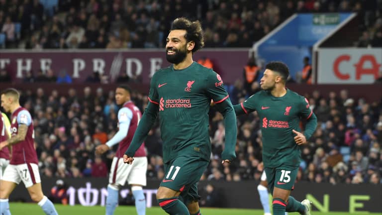العلامة الكاملة تبشر محمد صلاح ضد أستون فيلا